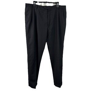 Jos. A. Bank Black Striped Wool Suit Pants Men's Size 40x29
